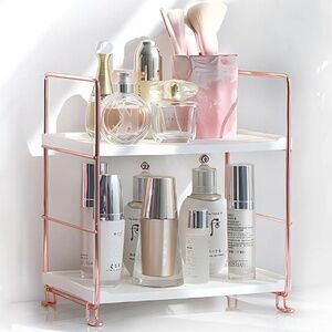 Rose gold makeup organizer, 2 shelves, great condition
